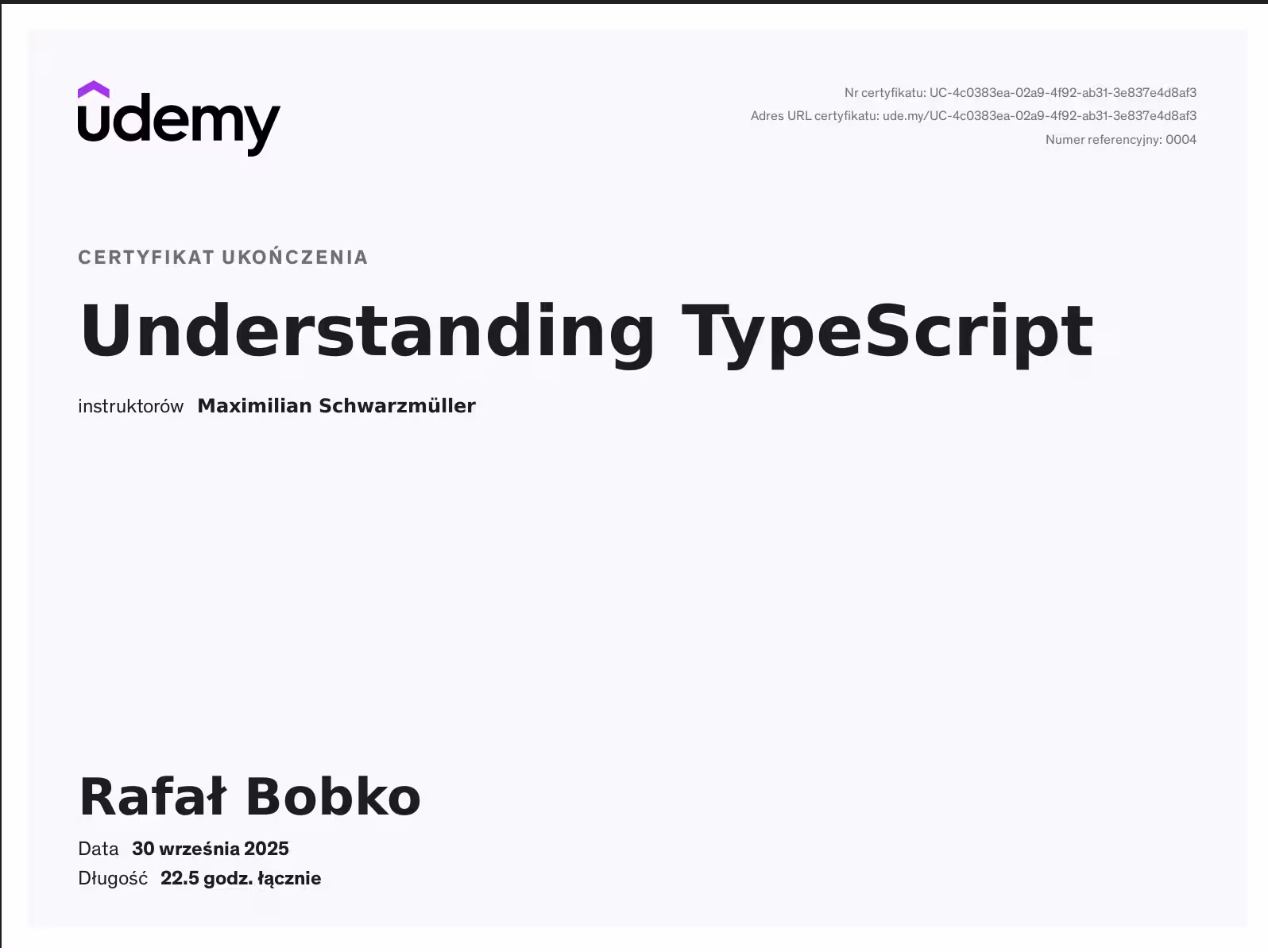 TypeScript Certificate